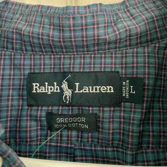 Ralph Lauren Greggor Blue Red Check Shirt size Large - Picture 2 of 3